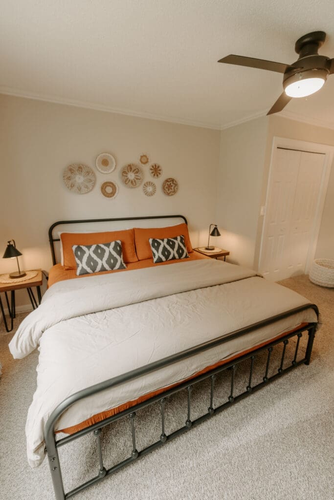 Spacious guest bedroom with comfortable accommodations at Camp Digs