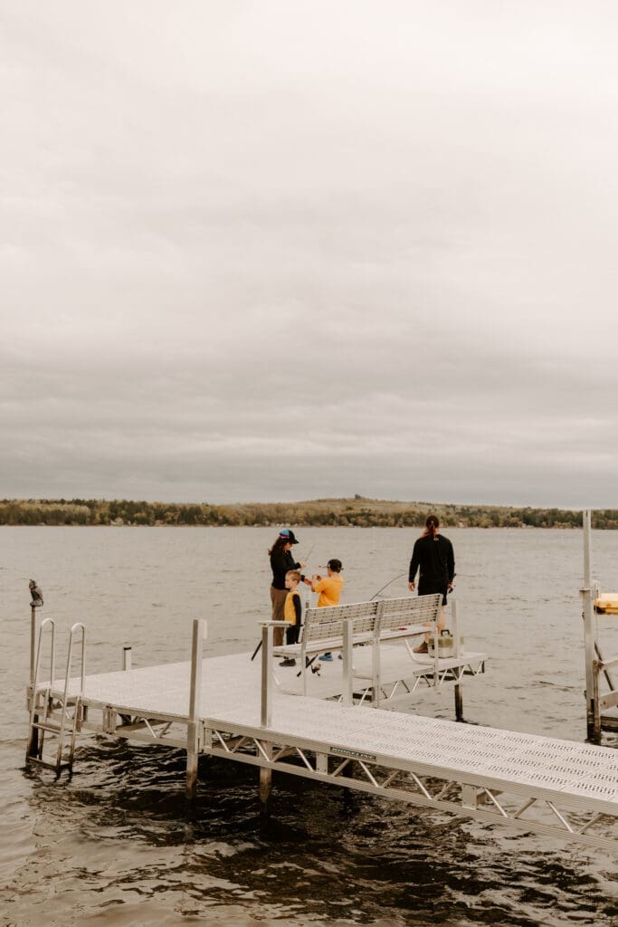 Family fishing experience during a stay at Camp Digs