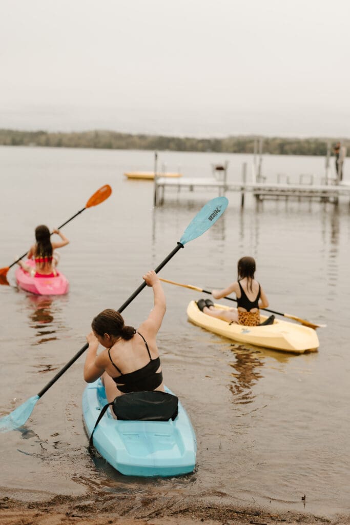 Kayaking near Camp Digs in Northwestern Wisconsin
